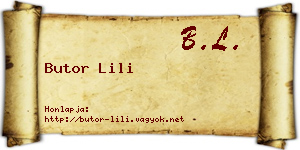 Butor Lili névjegykártya